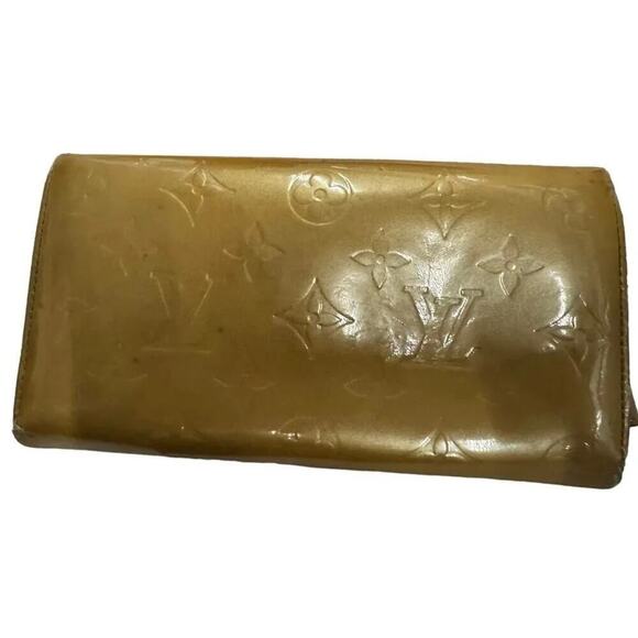 Louis Vuitton Vernis Yellow Leather Monogram Wallet, Authentic Fair Condition - Picture 2 of 9